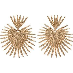 Gold Heart Statement Earrings | Lightweight Shell & Heart Dangles